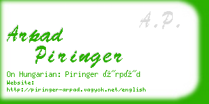 arpad piringer business card